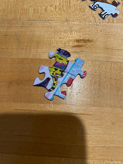 Jigsaw piece details.