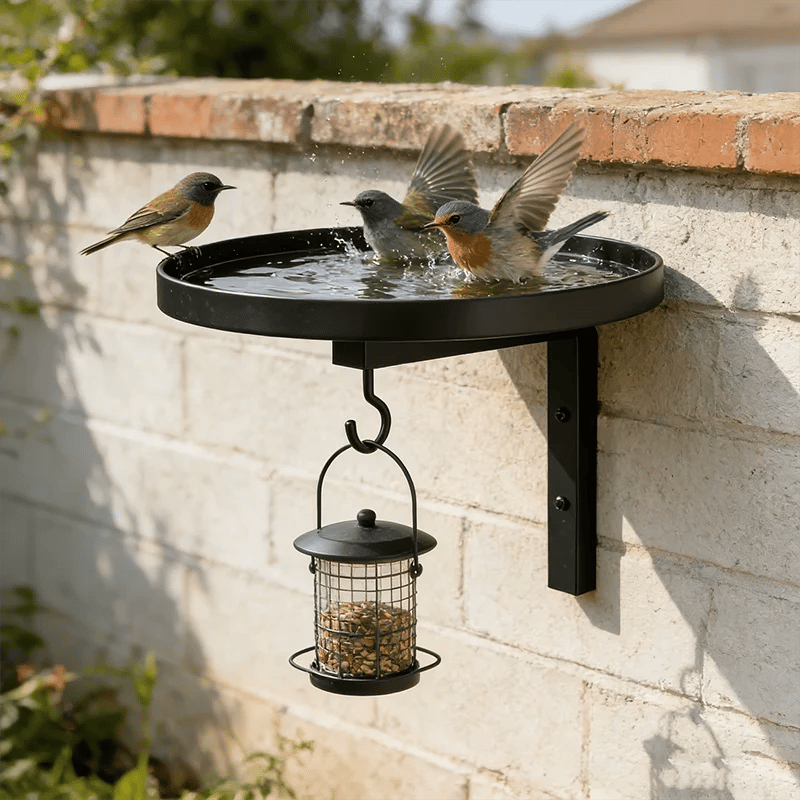üì¢üì¢40% OFF !!!‚è∞Wall-Mounted Metal Bird Bath ‚Äì Antique Bronze Finish üê¶üõÅüß±üè°