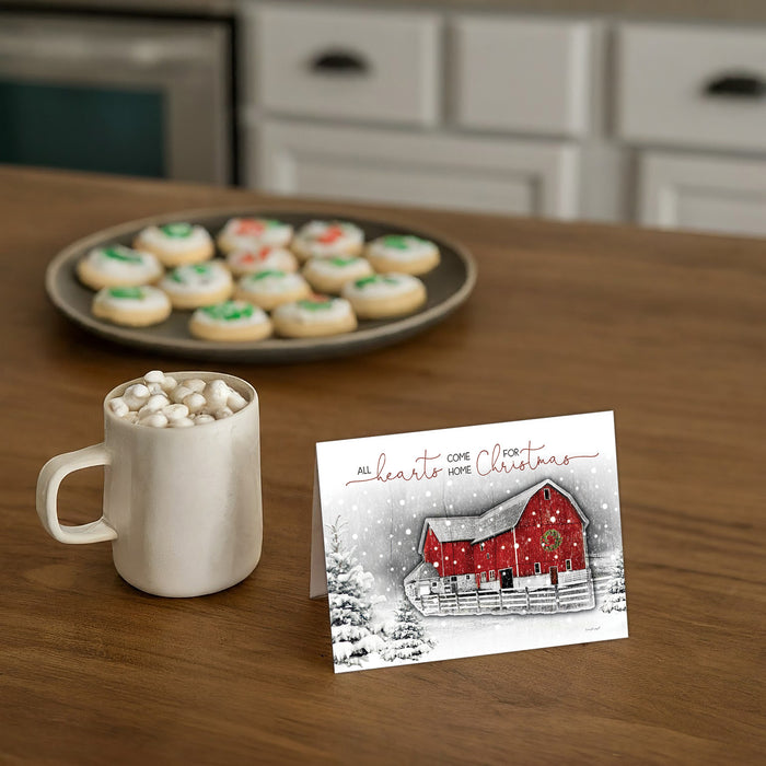 Christmas card on table