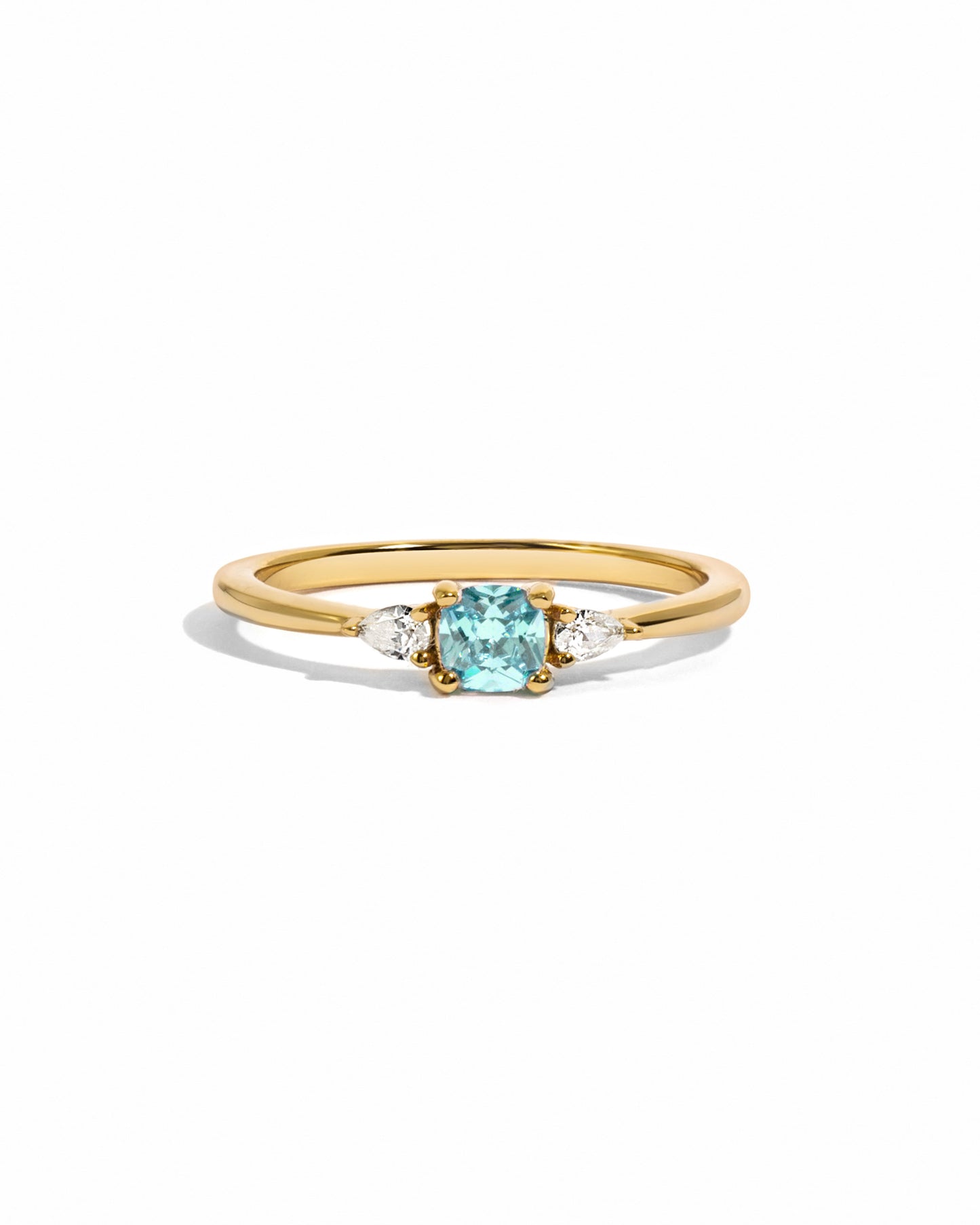 Aquamarine Cushion Ring