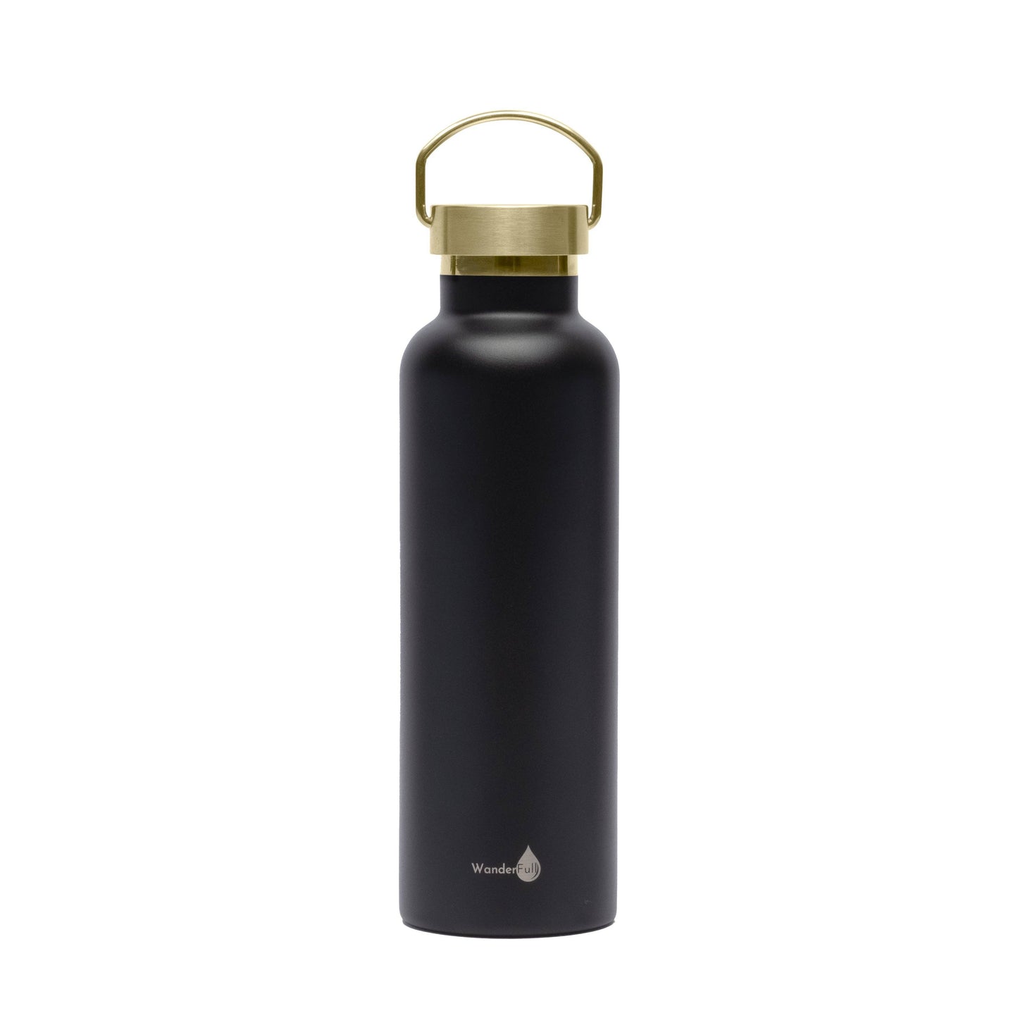 Black with Gold Top Insulated Water Bottle -1000 ml/34 Oz
