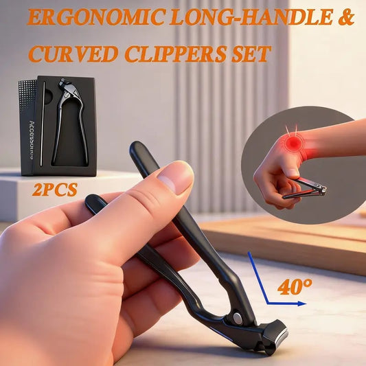 ü•≥2026 HOT SALEü•≥üíû50K+ SOLD!‚ú® ‚úÇÔ∏è Black Curved Nail Clipper ‚Äì Ergonomic & Easy for Seniors üñ§