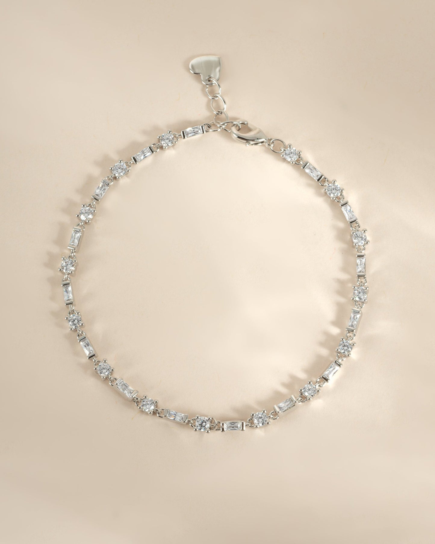 Baguette & Solitaire Diamond Bracelet