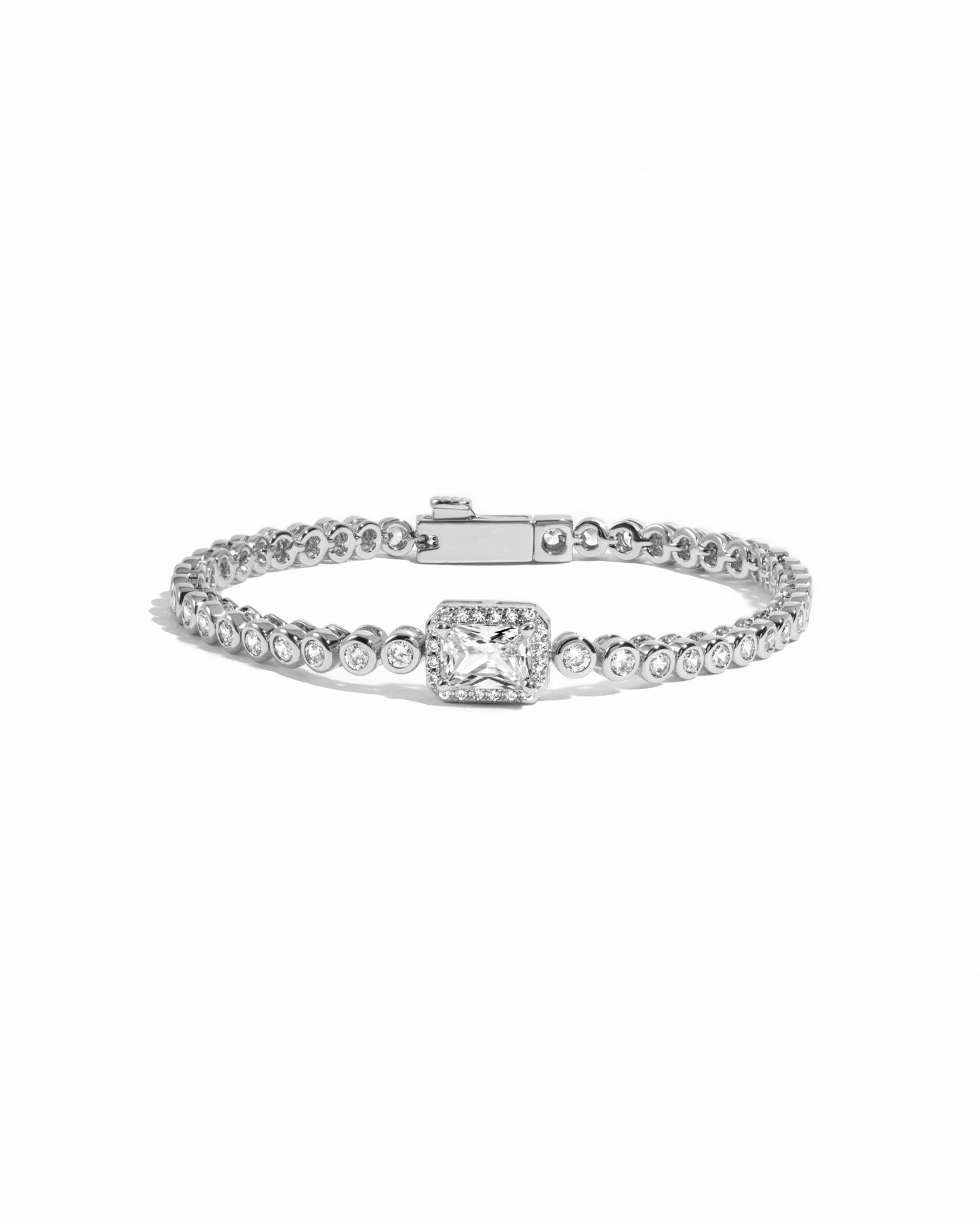 CZ Baguette Rounded Tennis Bracelet