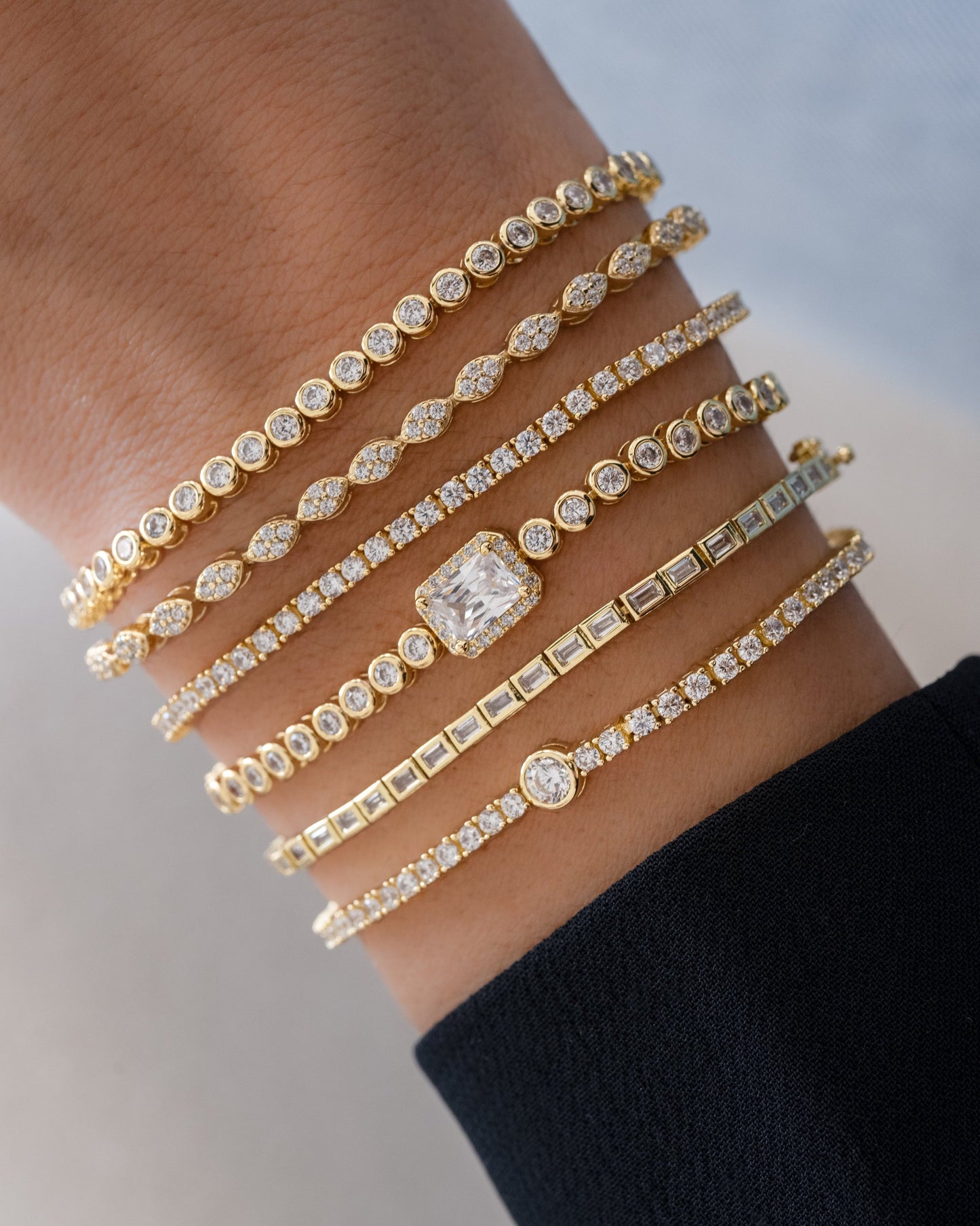 CZ Baguette Rounded Tennis Bracelet