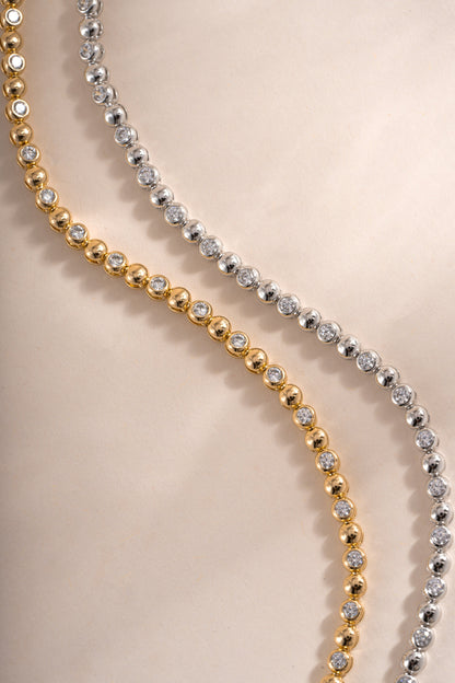 Bead & Bezel Tennis Bracelet