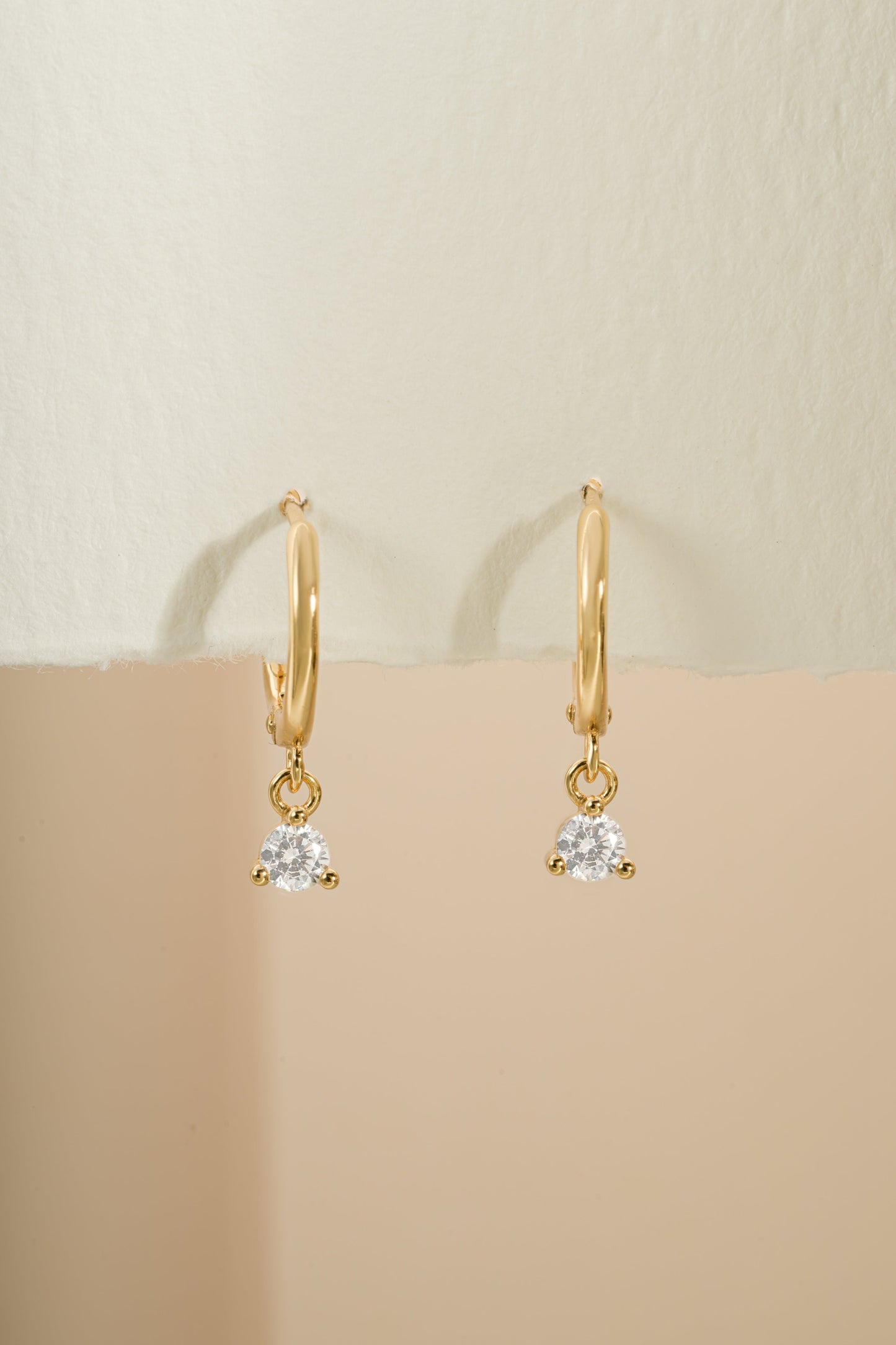 Bezel Charm Huggies
