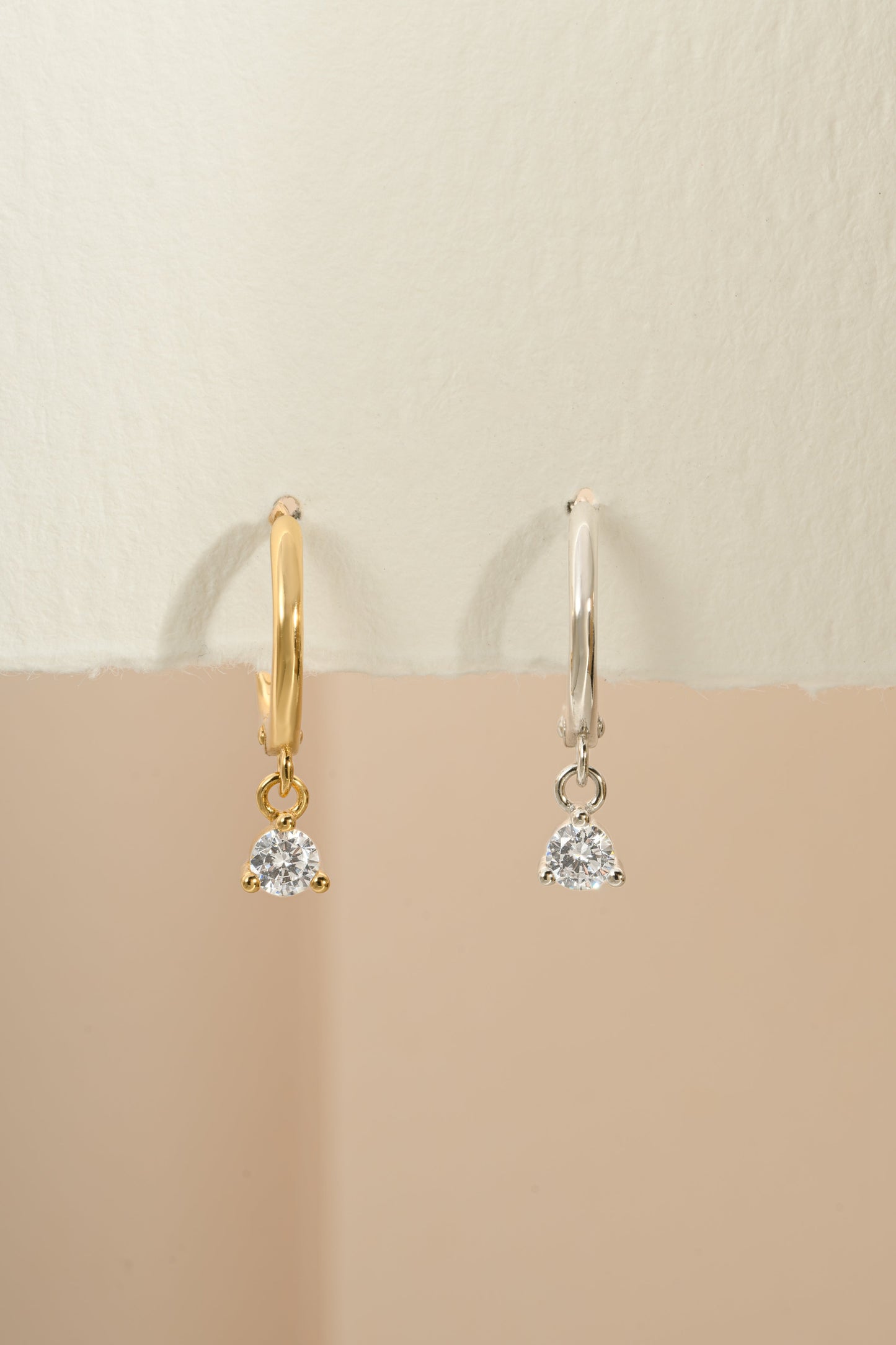 Bezel Charm Huggies