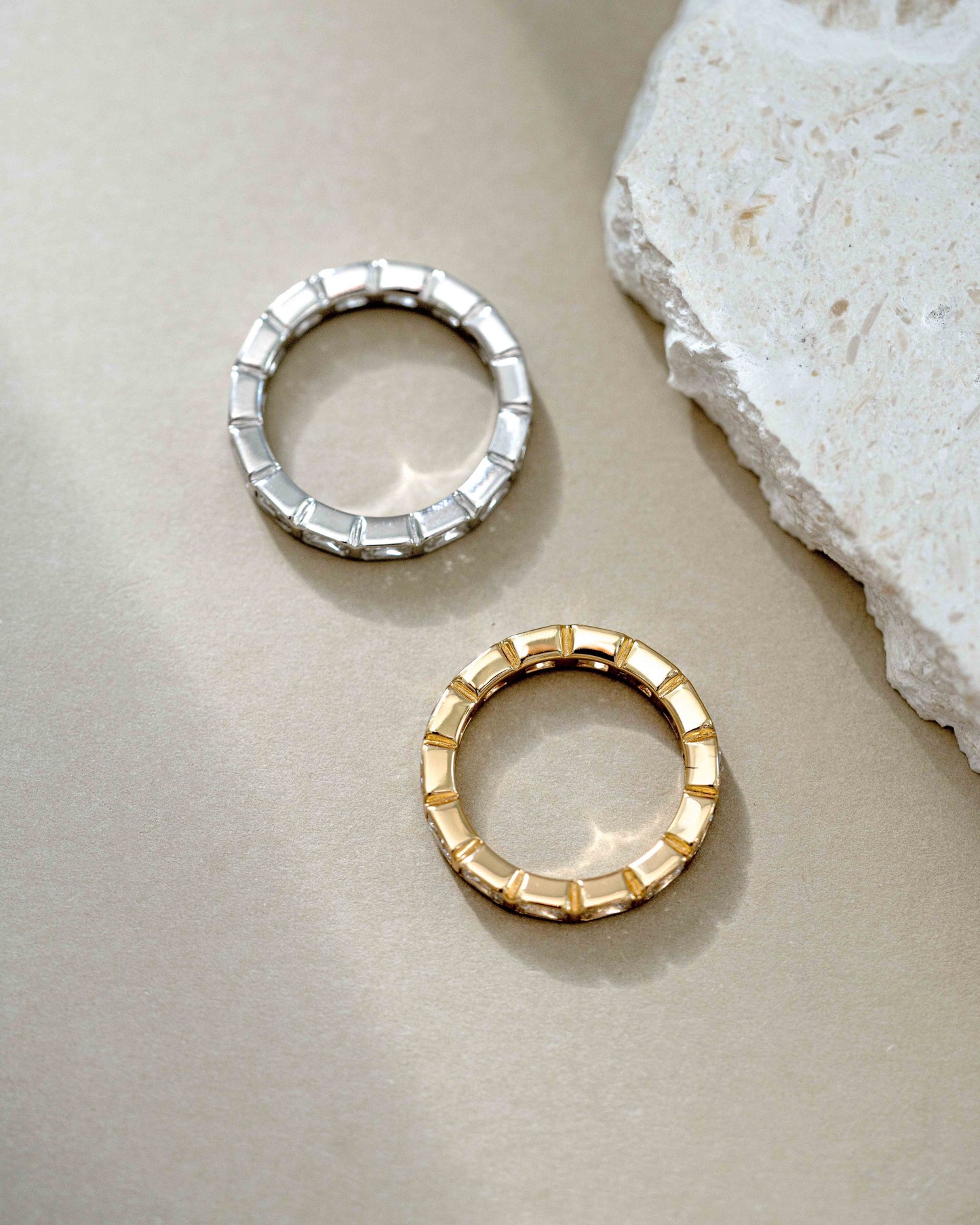 Bezel Emerald Cut Eternity Band