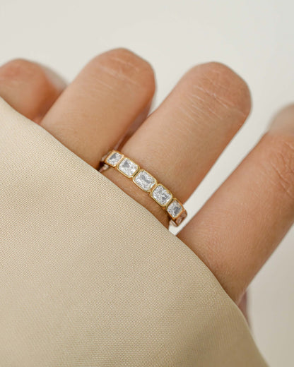 Bezel Emerald Cut Eternity Band
