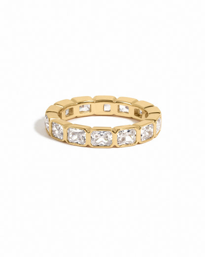 Bezel Emerald Cut Eternity Band