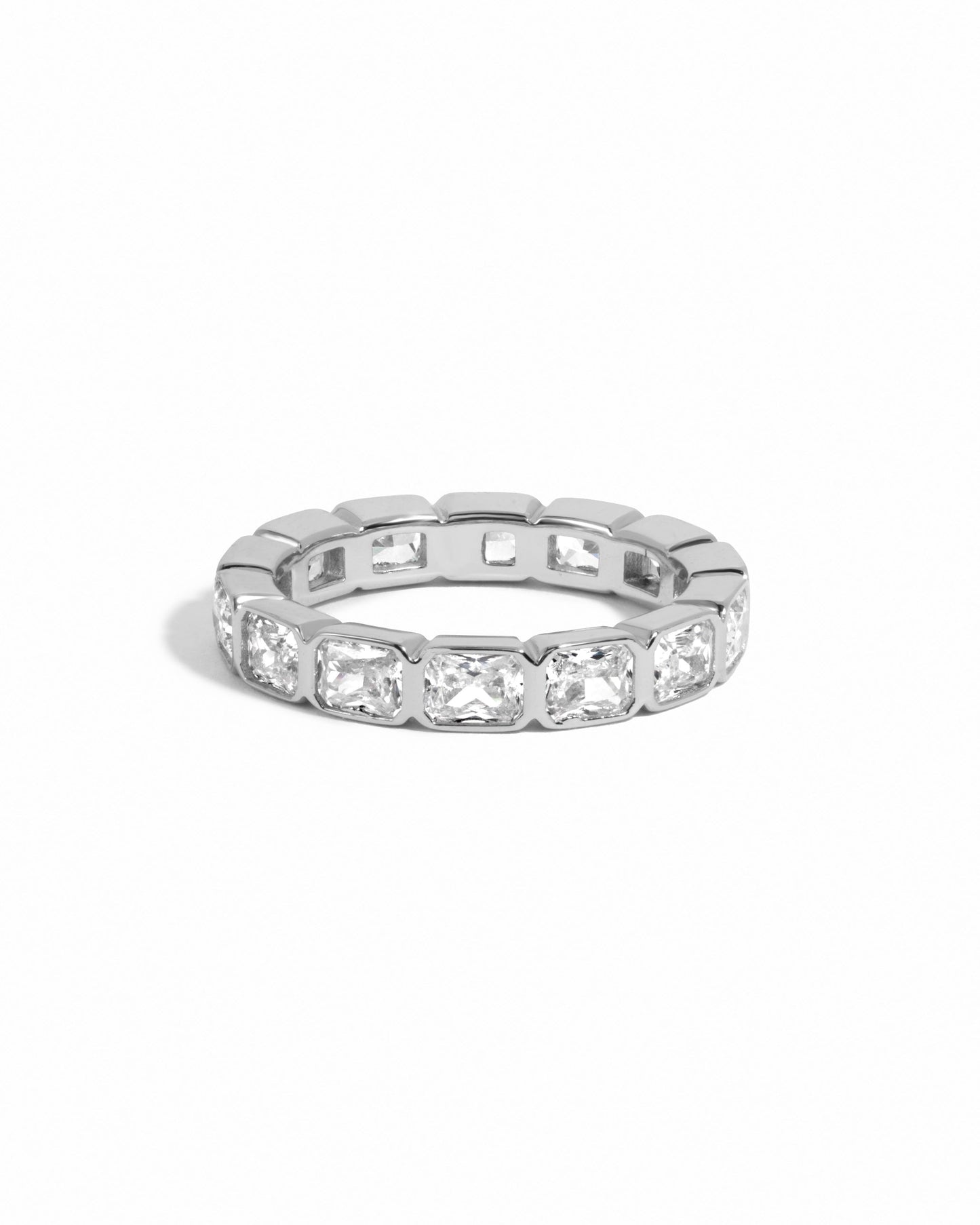 Bezel Emerald Cut Eternity Band
