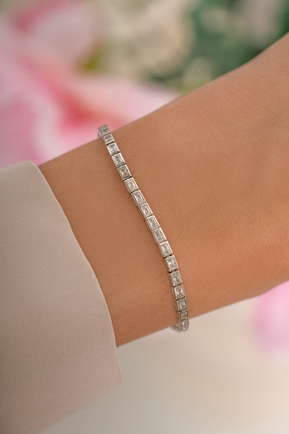 Bezeled Baguette Tennis Bracelet