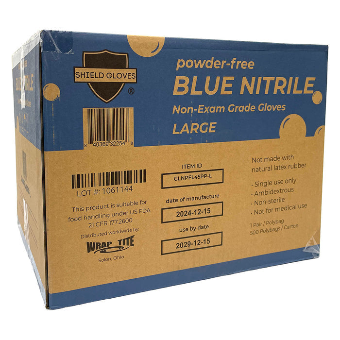 Blue Nitrile Non-Exam Glove Flat 2-pack (Case of 500)