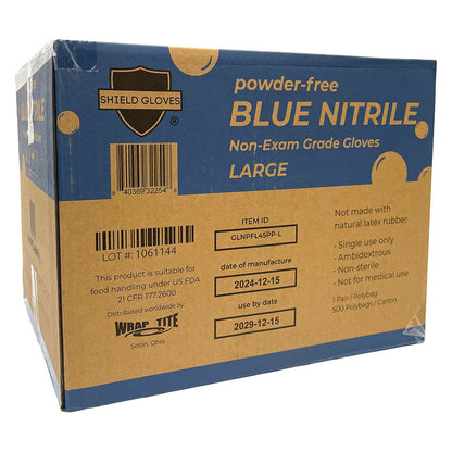 Blue Nitrile Non-Exam Glove Flat 2-pack (Case of 500)