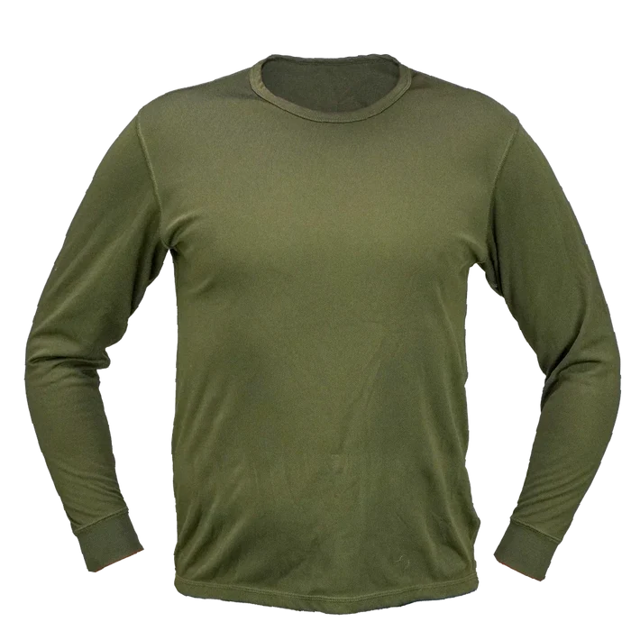 British Army Olive Thermal Flece Lined Undershirt - British Army Surplus - Base Layers