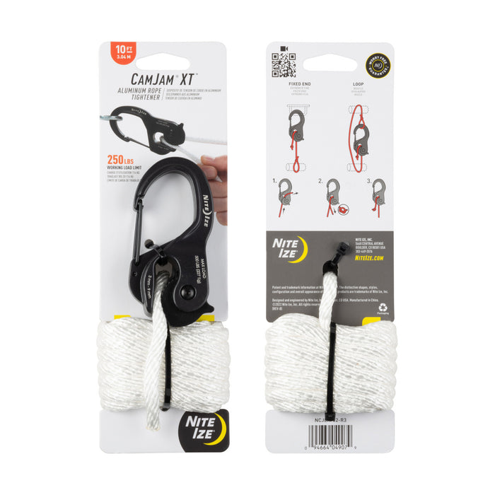 CamJam® XT™ Aluminum Rope Tightener, Reg with rope - packaged
