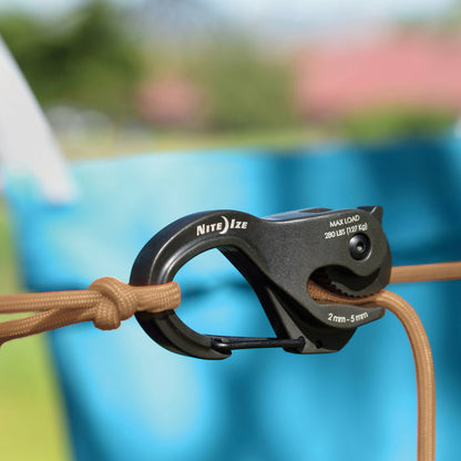 CamJam® XT™ Aluminum Rope Tightener, Reg with paracord - in use