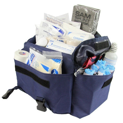 CBP First Responder Medical Bag by rescue essentials, overstuffed with gear