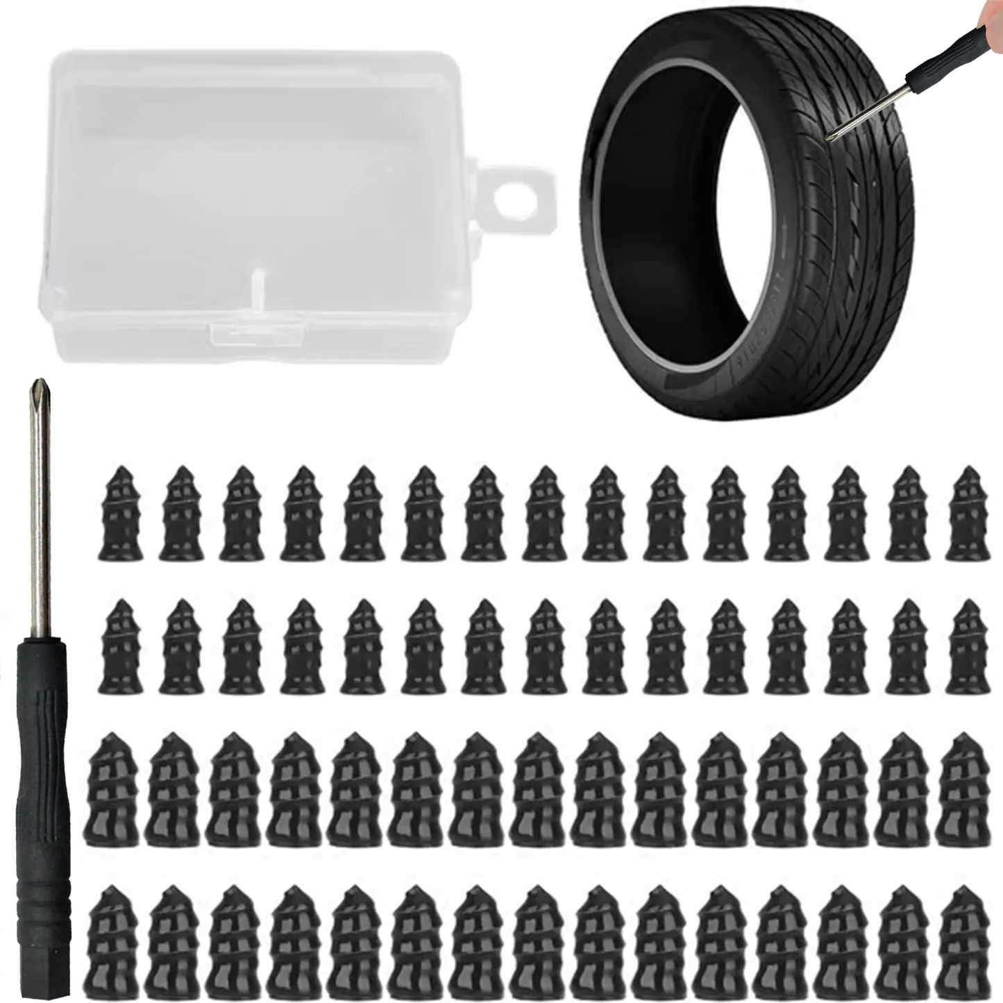 üî©60PCS Tire Repair Rubber Nails Kit with 2 Sizes