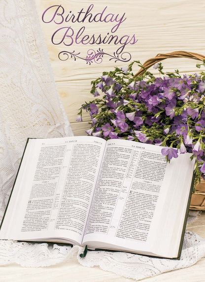 Christian Birthday Cards by Shared Blessings - Bibles and Flowers, 12 Cards and Envelopes