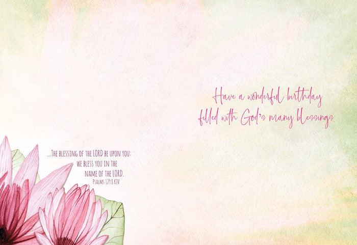 Christian Birthday Cards by Shared Blessings-Transparent Floral, Box of 12 Assorted Birthday Cards