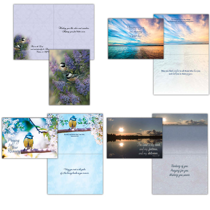 Christian Get Well Cards by Shared Blessings -Thoughts and Prayers - 12 Assorted Get Well Cards