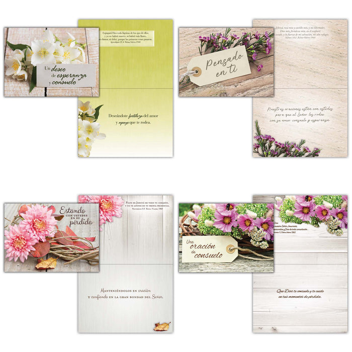 Christian Spanish Sympathy Cards by Shared Blessings, Flores Rústicas