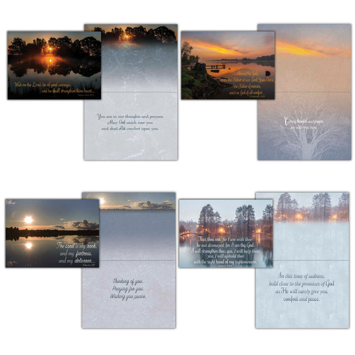 Christian Sympathy Cards by Shared Blessings - Serene Sympathy - 12 Assorted Sympathy Cards
