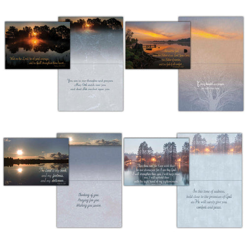 Christian Sympathy Cards by Shared Blessings - Serene Sympathy - 12 Assorted Sympathy Cards