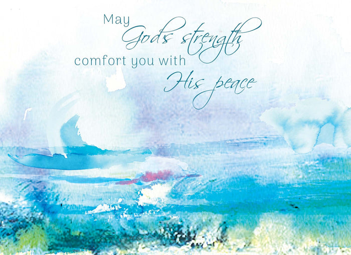 Christian Sympathy Cards by Shared Blessings. Watercolor Seaside | 12 Cards