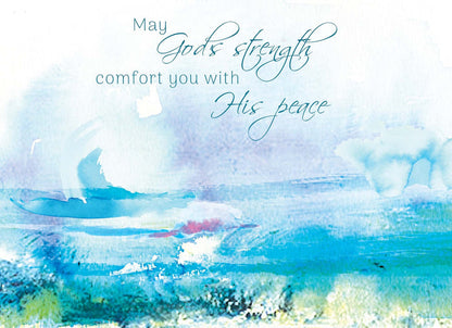Christian Sympathy Cards by Shared Blessings. Watercolor Seaside | 12 Cards