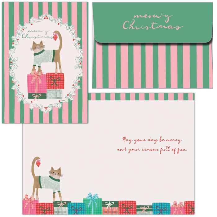 Christmas Cat Boxed Christmas Cards by Crown Point Graphics