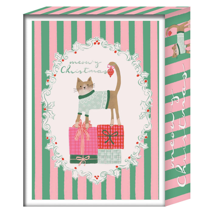 Christmas Cat Boxed Christmas Cards by Crown Point Graphics