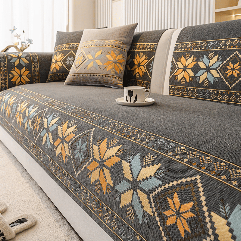 üå∏ Non-Slip Bohemian Chenille Sofa Cushion Cover ‚Äì Soft, boho pattern & machine washable ‚Äì Non-slip backing, fits most sofas ‚Äì perfect for cozy home decor or pet-friendly spaces üêæ