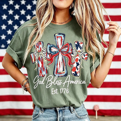 ‚≠ê God Bless America Women T-Shirt - Vintage 250th Anniversary USA Gift TeeüéÜ