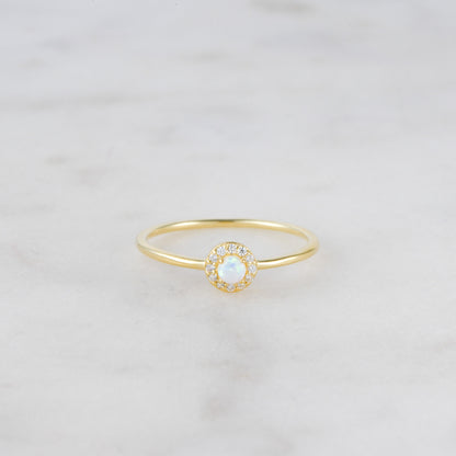 Solitaire Opal Ring