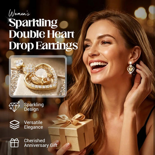 üíé LIMITED-TIME BUY 1 GET 1 FREE! ‚ú® Women‚Äôs Sparkling Double Heart Drop Earrings ‚Äì Dazzling, Lightweight, Romantic ‚ù§Ô∏è