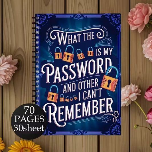 üìÖFunny Password Notebook - Spiral Bound with Lock Icons & Funny Security Phrases‚úçÔ∏è