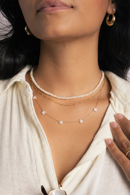 Diamond Flower Necklace