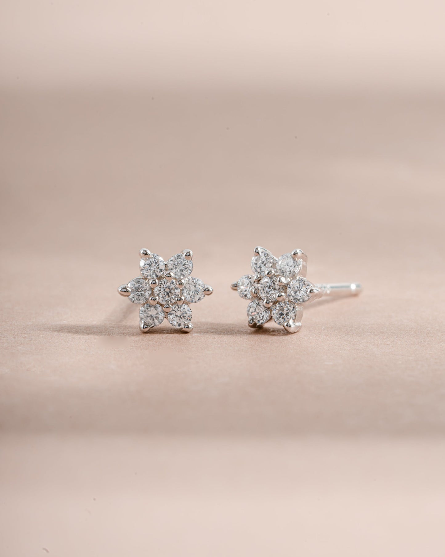 Diamond Flower Studs
