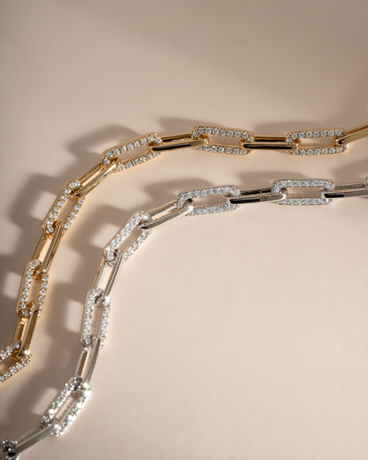 Diamond Paperclip Bracelet