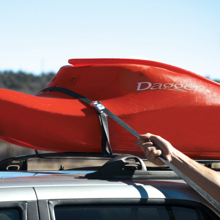 Dual CamJam® Tie Down System, 12 ft., in use