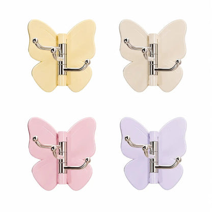 4-Pack Rotating Butterfly Adhesive Wall Hooks ‚Äì No-Drill Towel & Key Organizer