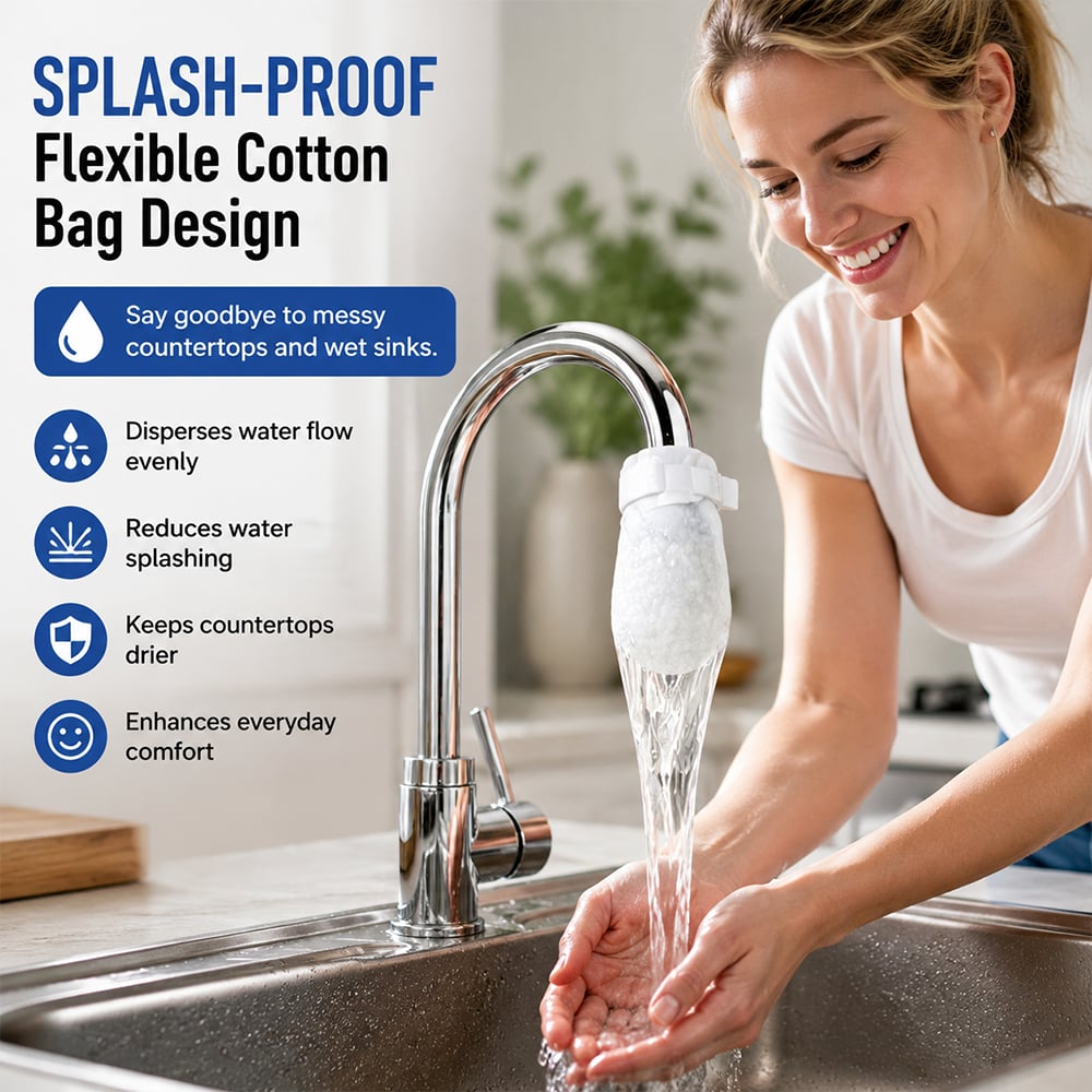 Faucet Filter Cotton Bags - Universal, 100 PCS Splash-Proof Faucet Filter üåüSet