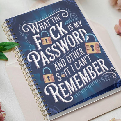 üìÖFunny Password Notebook - Spiral Bound with Lock Icons & Funny Security Phrases‚úçÔ∏è