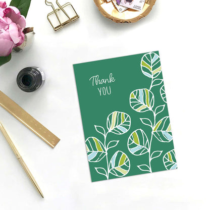 Elegant Leaf Thank You | Notecards with Keepsake Box