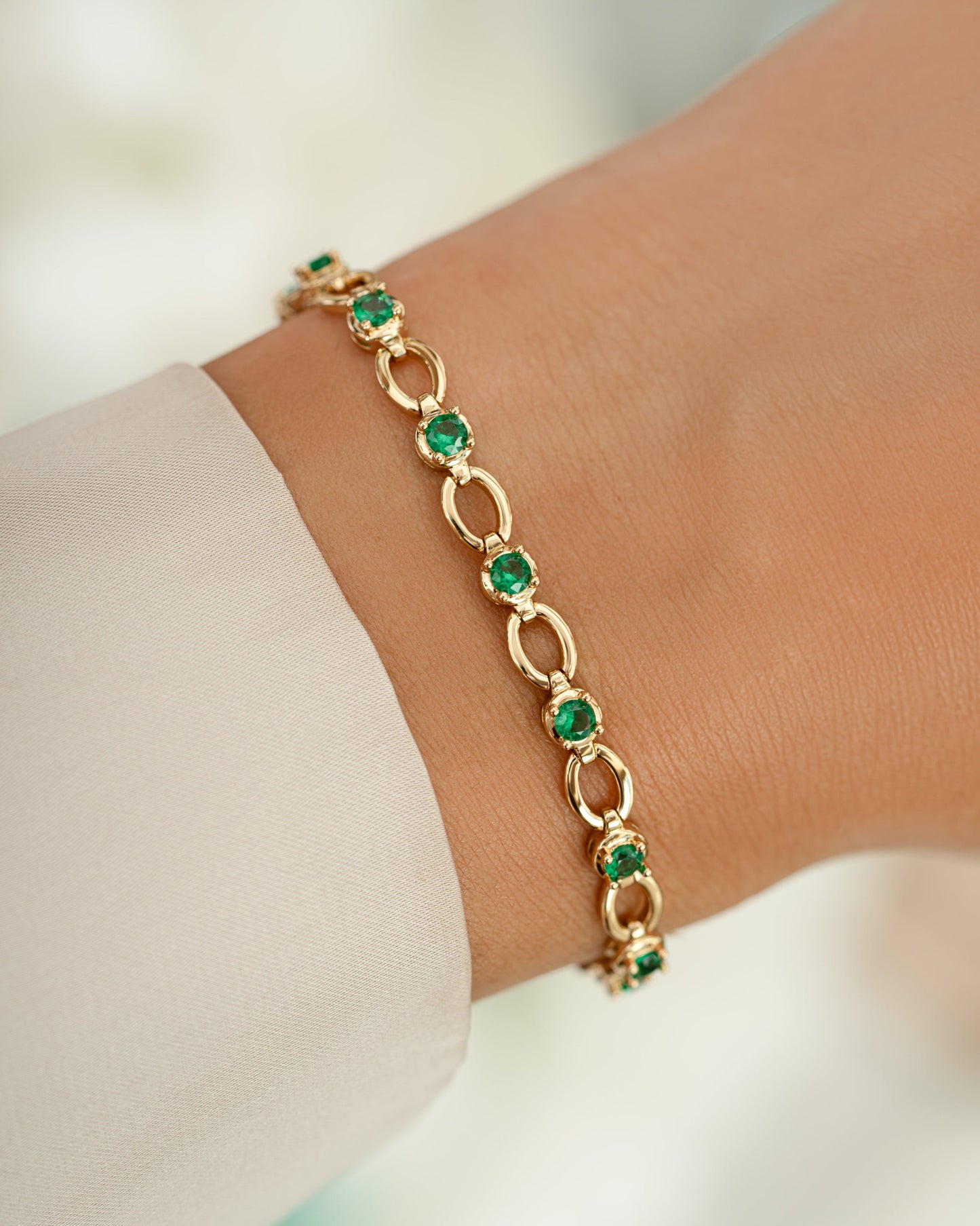 Emerald Lilly Tennis Bracelet