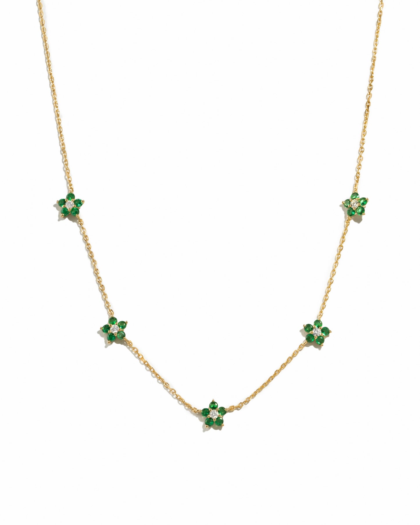 Emerald Flower Necklace