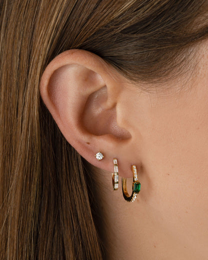 Emerald Hoop Earrings